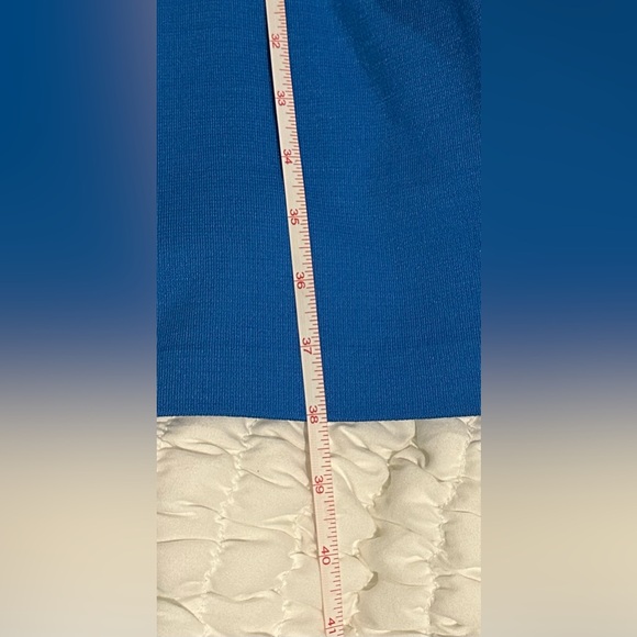 ST. JOHN cobalt blue wool blend sleeveless knit shift dress size 10 - Picture 12 of 14